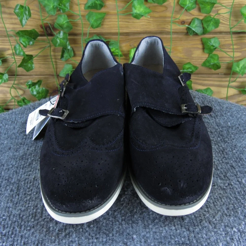 ZARA Men's‎ Casual Shoes Navy Blue Suede Double Monk Strap Size 11 M